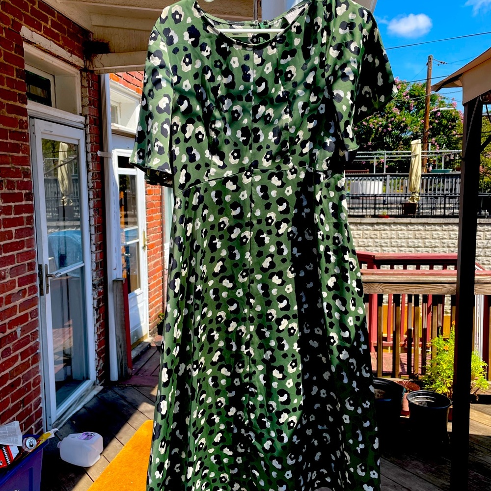 ASOS Maternity Green Leopard print dress, size 8